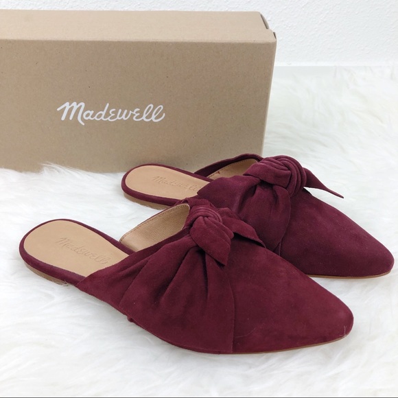 Madewell Shoes - MADEWELL Remi Bow Mule in Pinot Noir Size 7